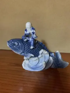 九谷焼 骨董品 染付（そめつけ）鯉乗り唐子 九谷焼 骨董品 染付（そめつけ）鯉乗り唐子 - メルカリ