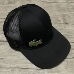 美品 ラコステ スポーツ デカワニ メッシュキャップ ブラック Lacoste