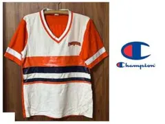 60～80SヴィンテージUS古着★championチャンピオン★Vネック/オク