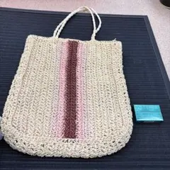 Francfranc手編みトートバッグ ベージュ/ピンク