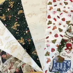 クリスマス　ミニカットクロスD　生地　6枚セット