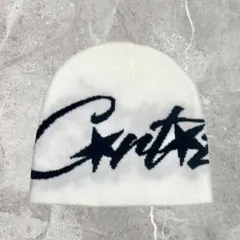 ビーニー　y2k グランジ　海外ストリート　 corteiz 白　ホワイト