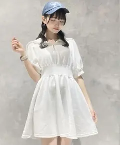 evelyn セーラースウェットワンピース ホワイトのサムネイル