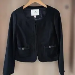 ノーカラージャケット 黒のサムネイル