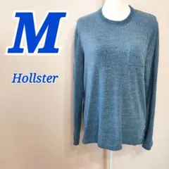 HOLLISTERホリスター　ブルー　長袖ポケットTシャツ　ロンT