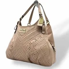 良品 1120 Coach トートバッグ マディソン クリスクロス パンチング