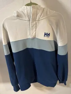 【HELLY HANSEN】ハーフジップパーカー Lサイズ　 青・白デザイン