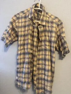 DAKS 半袖チェックシャツ ベージュ系