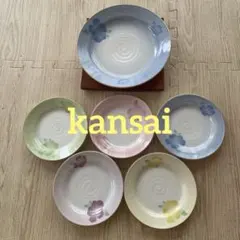新品★ kansai 花柄陶器皿6枚セット