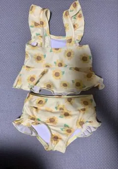 ひまわり柄フリル水着セット 80cm【No.2】
