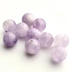 天然石　ラベンダーアメジスト　10mm　まとめ売り　天然石ビーズ　貫通穴