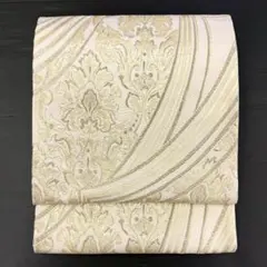 サマーセール】袋帯 西陣織 夏帯 六通 立涌 花菱 白 お仕立て込み