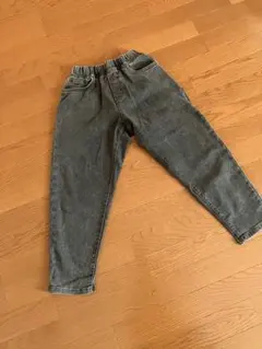 グレー デニムパンツ ゴムウエスト 前ポケット付き