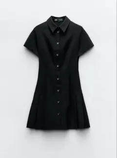 ZARA 襟付きミニワンピース　ブラック XS