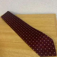 YSL ネクタイ シルク総柄 ボルドー Yves Saint Laurent