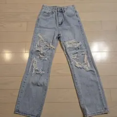 お値下げ☆SHEIN☆ダメージストレートデニム
