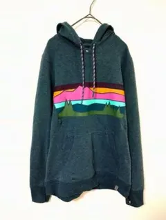 エルエルビーン　美品　フーディー　レディースS～M　グレー色系　前面プリント