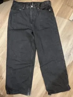 H&M バギーフィット デニムパンツ 34/30 ブラック