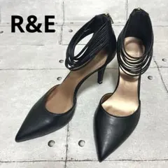 ⭐︎美品⭐︎アールアンドイー アンクルストラップ　レザーパンプス　セパレート　R&E