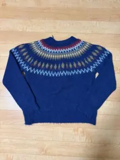 ノルディック柄 ネイビーセーター 長袖