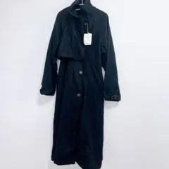 フィルオ ロングコート 無地 M 黒 ウール混 通学 通勤 デート 上品 高級