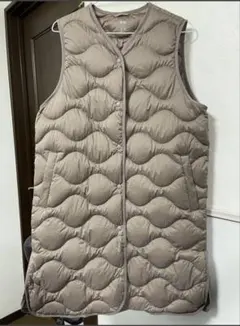 【1、2回使用のみ】 ユニクロ ウルトラライトダウン ロングベスト ブラウン L