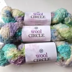 wool CIRCLE マルチカラー毛糸 3カセ