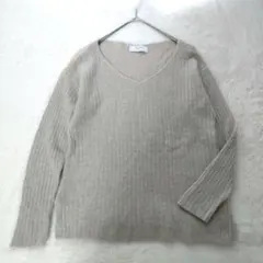 スローブイエナ　SLOBE IENA　リブニット　ウール　ラクーン　Vネック