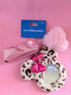 東京ディズニーリゾート 新品タグ付き　ヒョウ柄　 ミニー　リップケース　ミラー