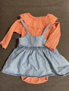 【2点セット】ベビー ロンパース デニム キャミソール 70サイズ