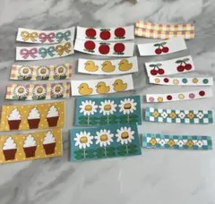 多彩なデザインの布製ステッカーセット