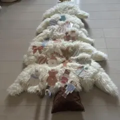 クリスマスツリー タペストリー ファー素材 オーナメント付き