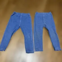 ユニクロ デニムパンツ レギンス90cm 10分丈　2枚セット