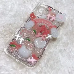 デコ電 iPhone17 スマホケース デコケース ピンク ねこ #45