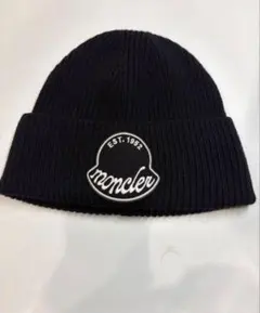 美品 MONCLER ニット帽 ビーニー ブラック - メルカリ
