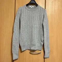 美品　ユニクロ　UNIQLO コットンカシミヤ　ケーブルニット　グレー　S