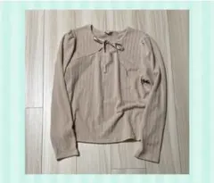 しまむら　rei　ケーブル編みニットトップス　うすピンク　橙