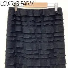 【LOWRYS FARM】チビフリルタイトスカート　ブラック
