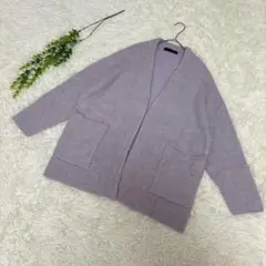 アーバンリサーチ【F】Ｖネック たぬき毛 カーディガン パープル
