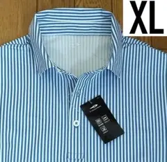 新品　ティゴラ ゴルフ ストレッチ　半袖ポロシャツ　ブルー　XL　LL