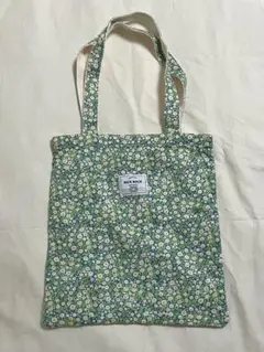 トートバッグ　花柄　グリーン