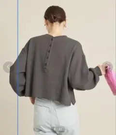 【未使用★極美品】BEAUTY&YOUTH リブヘンリーネックカットソー