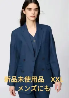 新品　UNIQLO C プレミアムリネンジャケット XS 68 BLUE 新品 UNIQLO C プレミアムリネンジャケット XS 68 BLUE - メルカリ