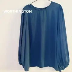 【XL】 WORTHINGTON ダークティール バルーンスリーブブラウス