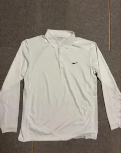 Nike Dri-FIT 長袖ポロシャツ ホワイト　Mサイズ