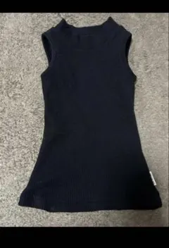 リブ　ハイネック　タンクトップ