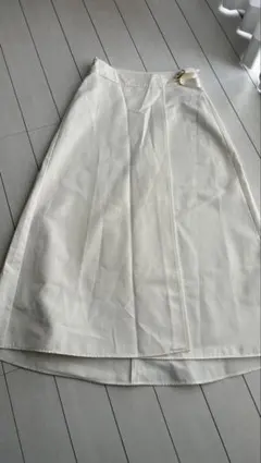 ZARA アイボリー フレアロングスカート XS