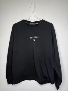 PLAYBOY ロンT ブラック メンズ 古着 ワンポイントロゴのサムネイル