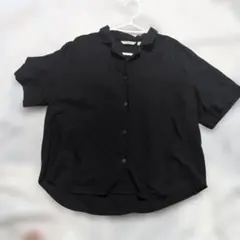 UNIQLO ユニクロ リネンブレンドシャツ XL ブラック 半袖