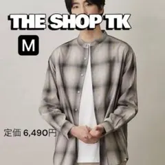 THE SHOP TK⭐️ チェック バンドカラーシャツ M シャツ 長袖のサムネイル